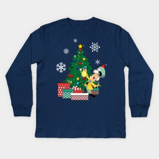 The Mad Hatter Around The Christmas Tree Kids Long Sleeve T-Shirt